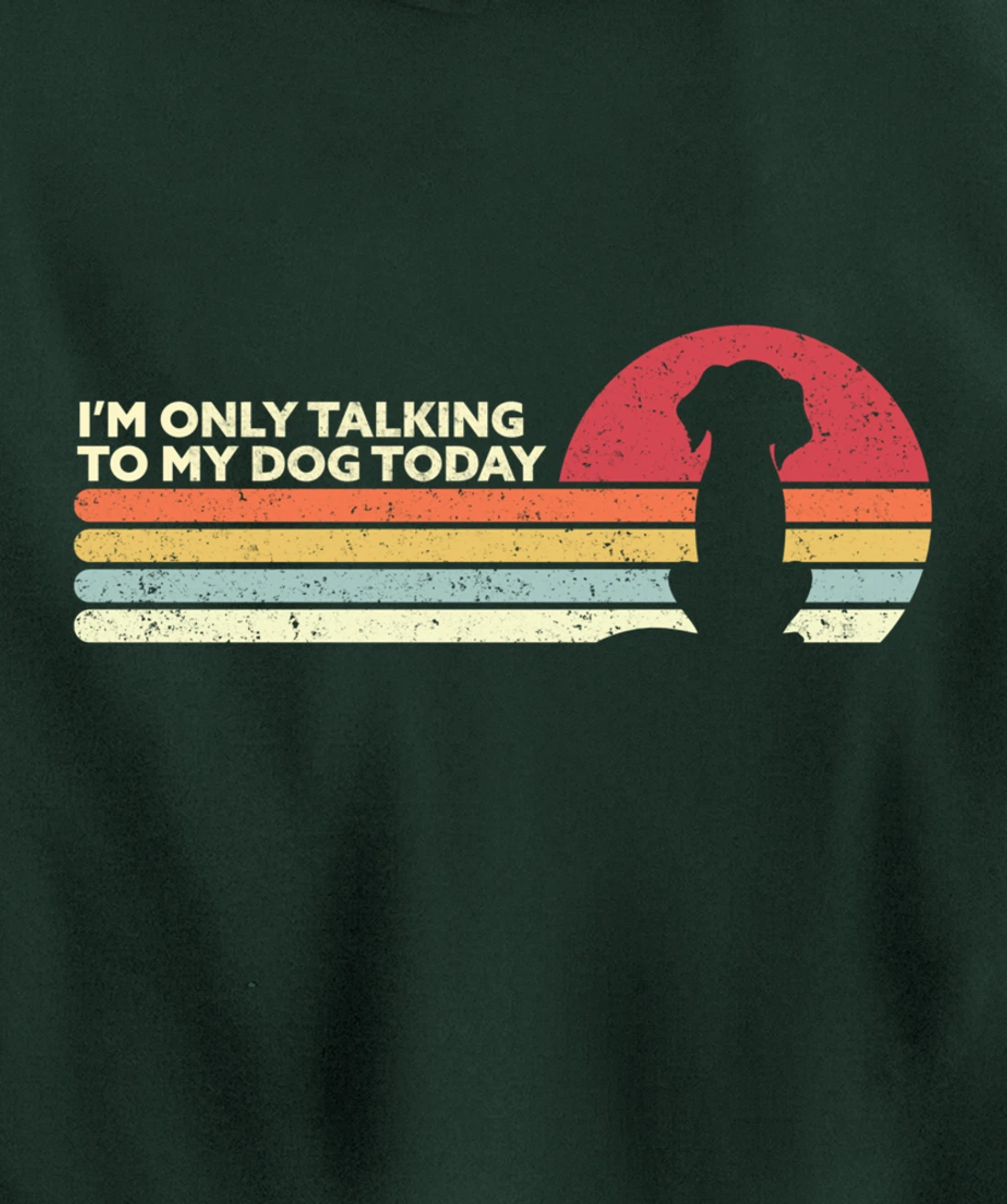 Funny Dog Design. I'm Only Talking To My Dog Today, Retro Pullover Hoodie