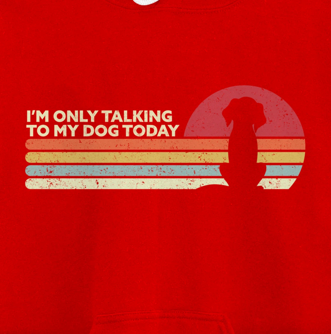 Funny Dog Design. I'm Only Talking To My Dog Today, Retro Pullover Hoodie