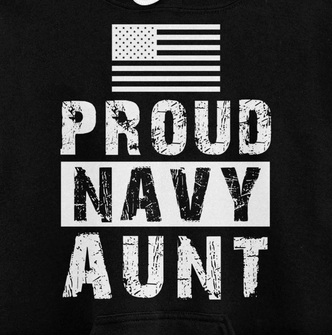 Womens Proud Navy Aunt Family Military Appreciation Graphic Pullover Hoodie