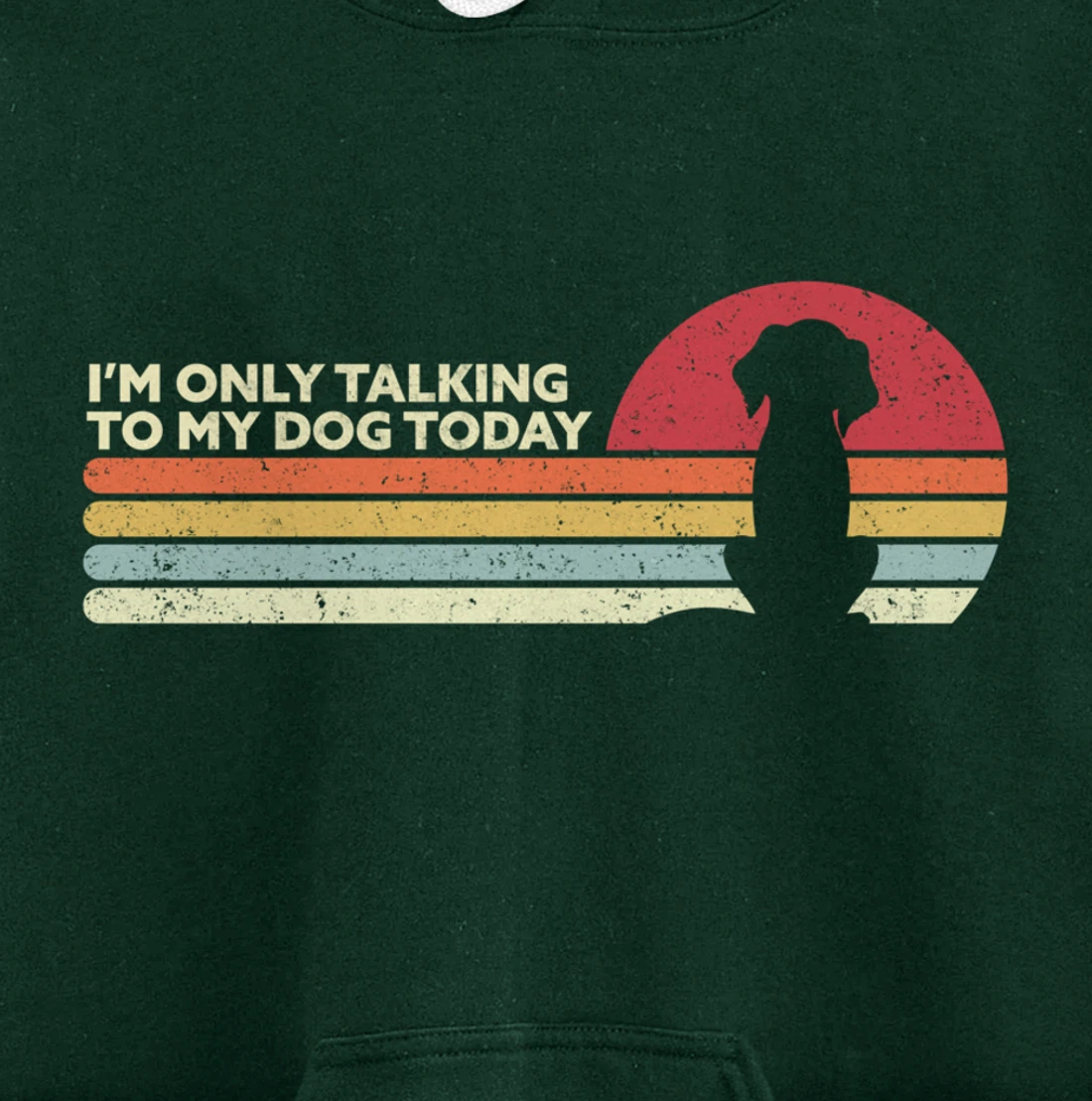 Funny Dog Design. I'm Only Talking To My Dog Today, Retro Pullover Hoodie