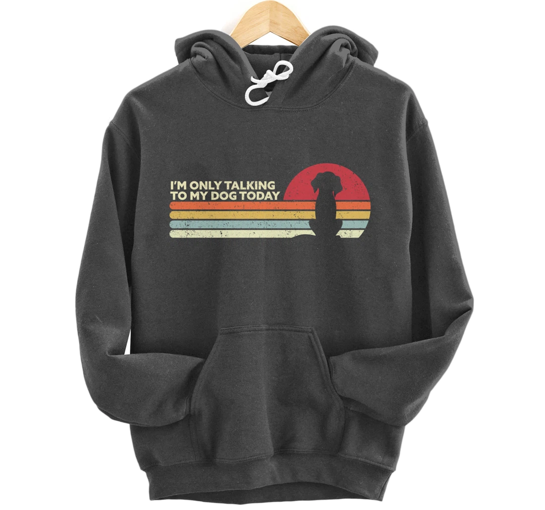 Funny Dog Design. I'm Only Talking To My Dog Today, Retro Pullover Hoodie