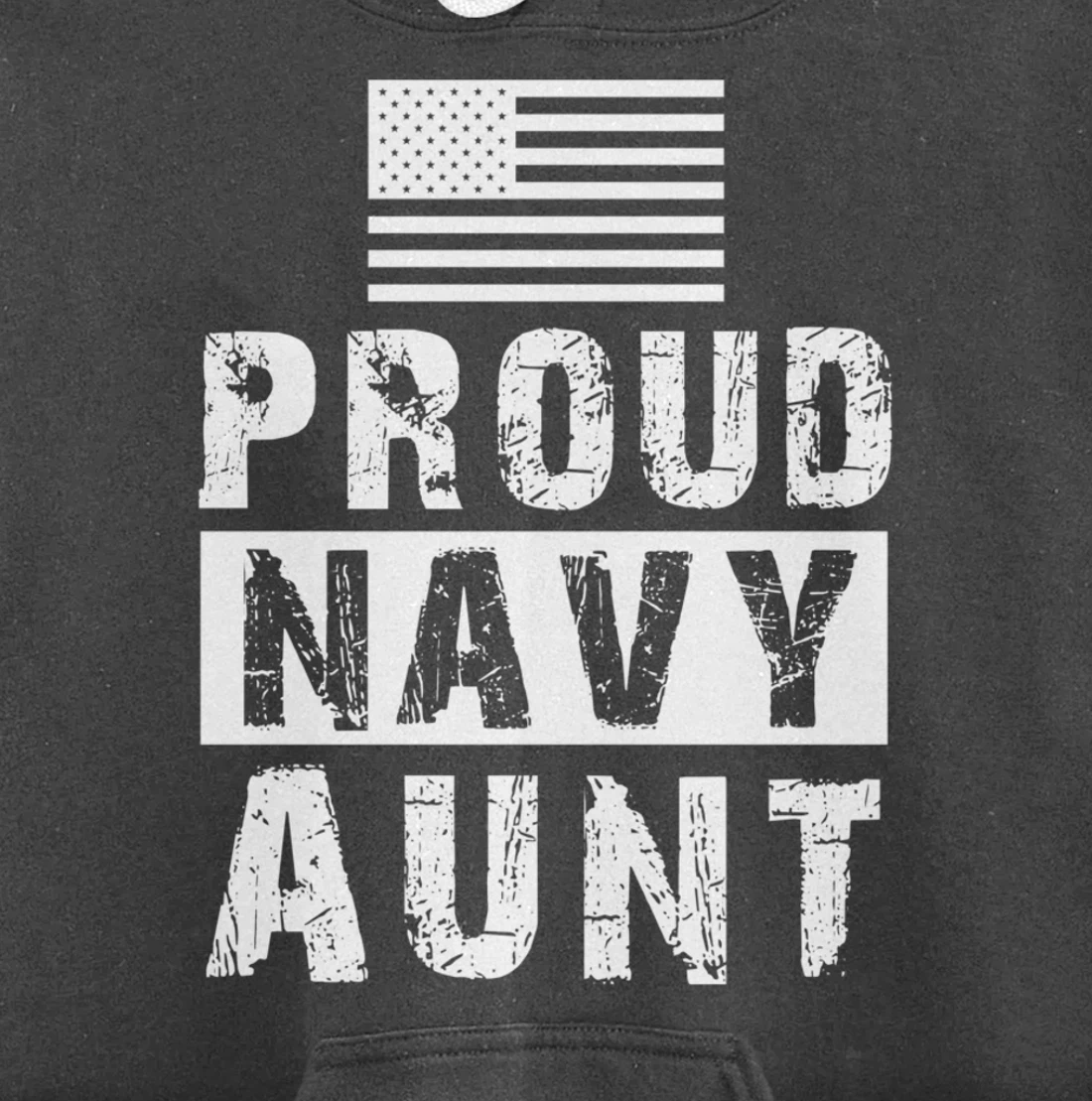 Womens Proud Navy Aunt Family Military Appreciation Graphic Pullover Hoodie