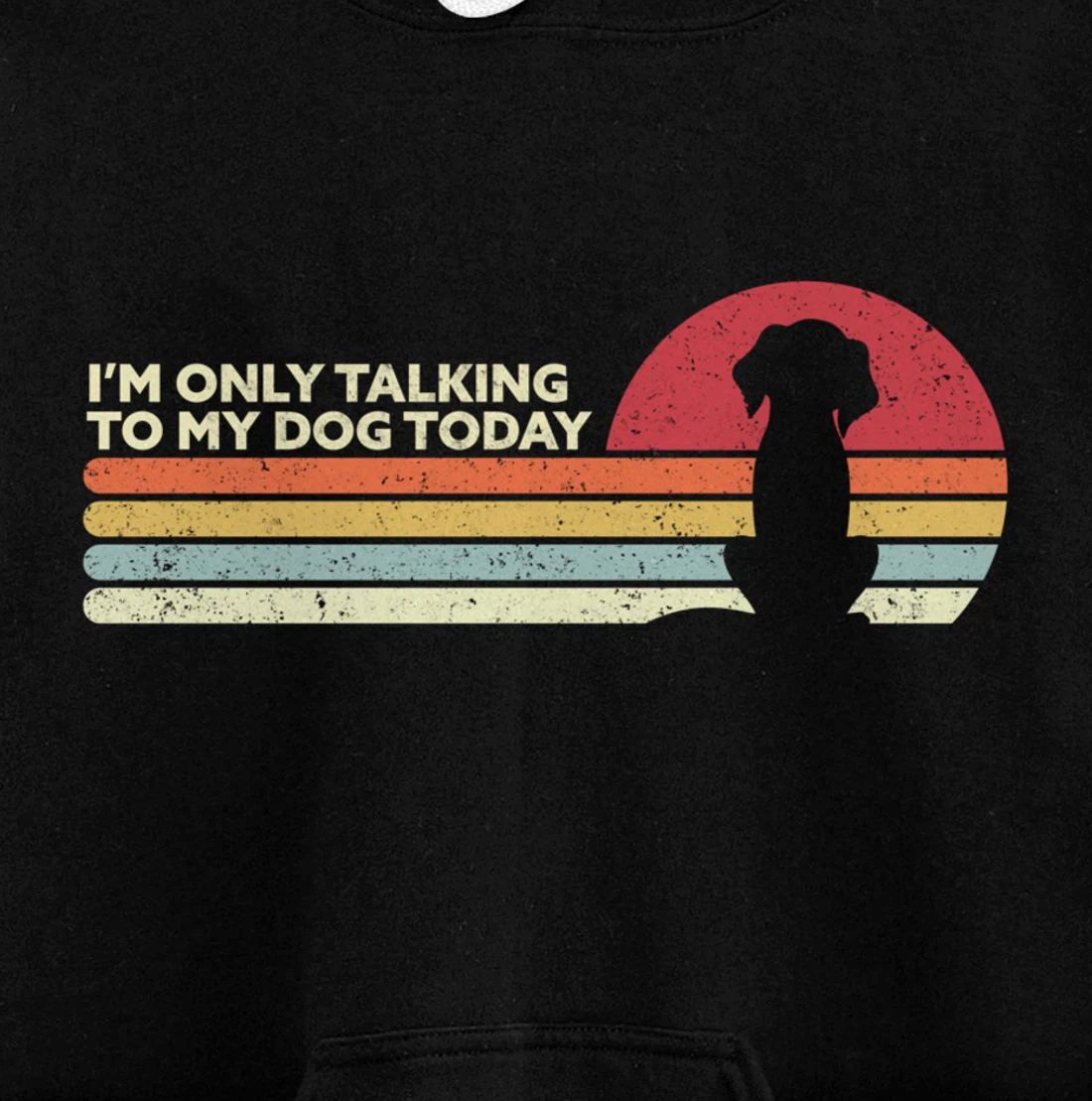 Funny Dog Design. I'm Only Talking To My Dog Today, Retro Pullover Hoodie
