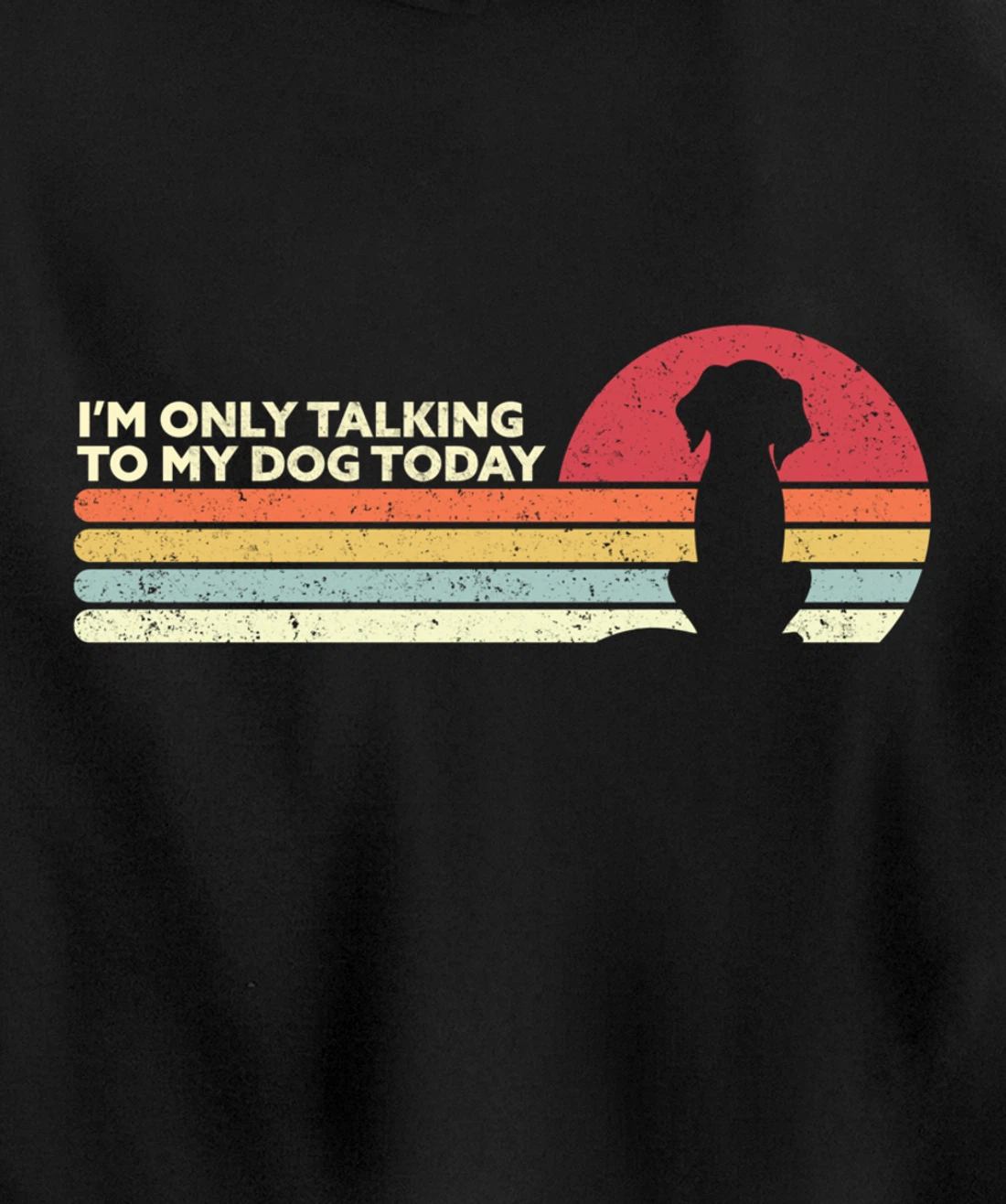 Funny Dog Design. I'm Only Talking To My Dog Today, Retro Pullover Hoodie