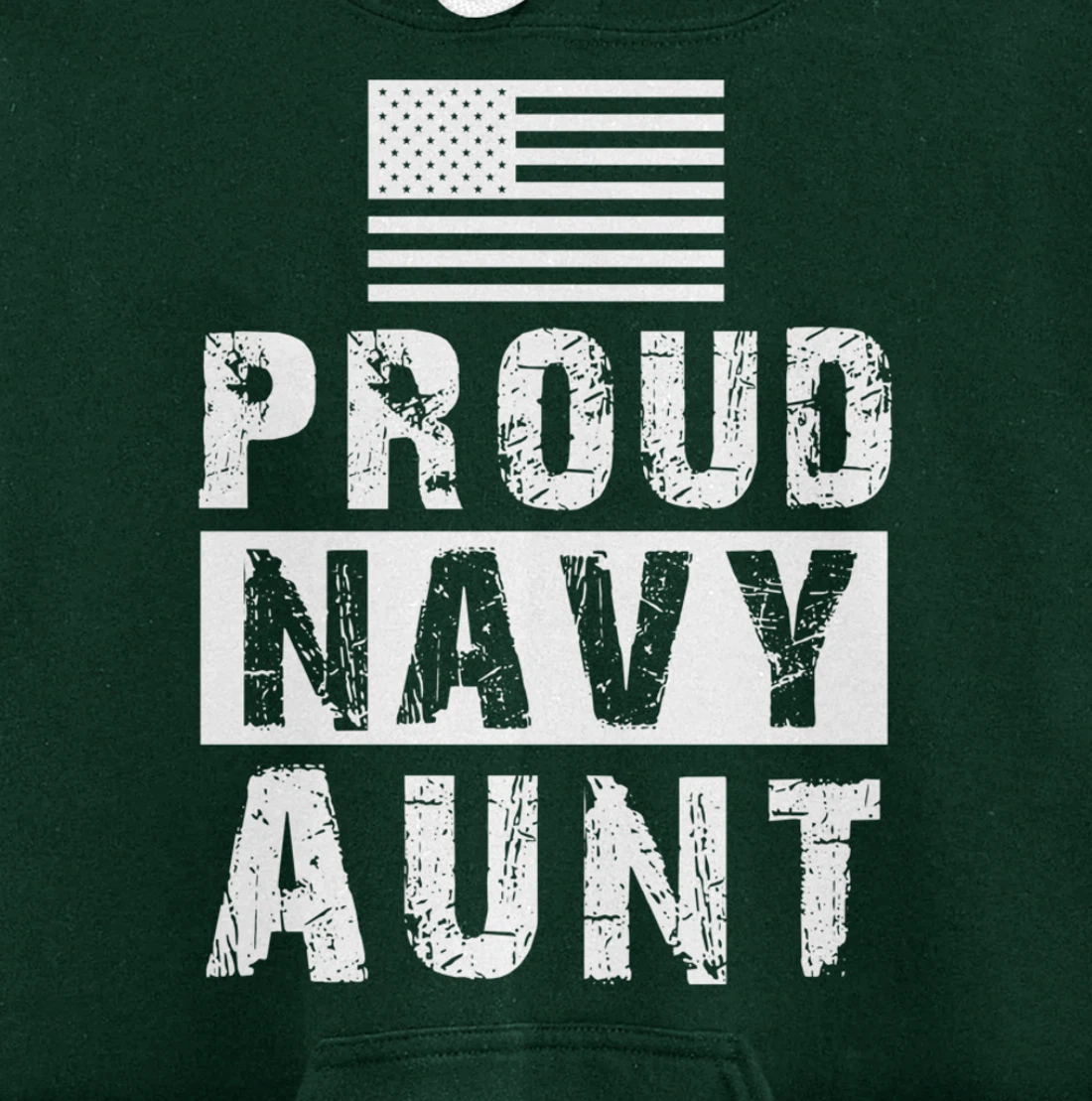 Womens Proud Navy Aunt Family Military Appreciation Graphic Pullover Hoodie