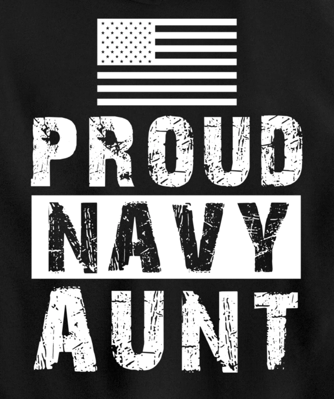 Womens Proud Navy Aunt Family Military Appreciation Graphic Pullover Hoodie