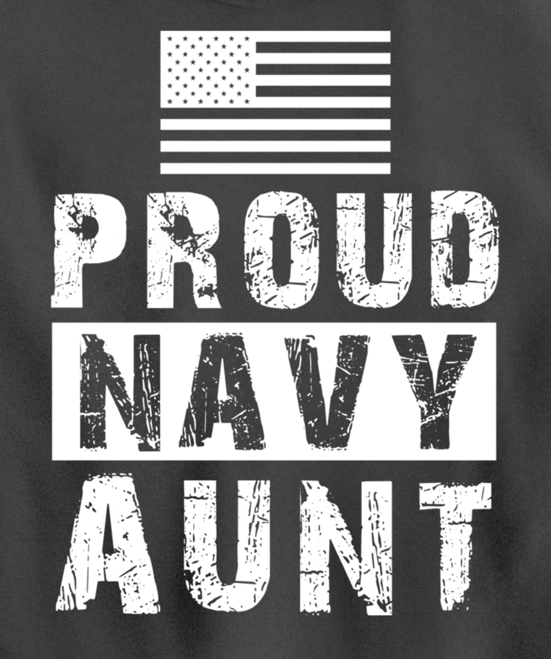 Womens Proud Navy Aunt Family Military Appreciation Graphic Pullover Hoodie