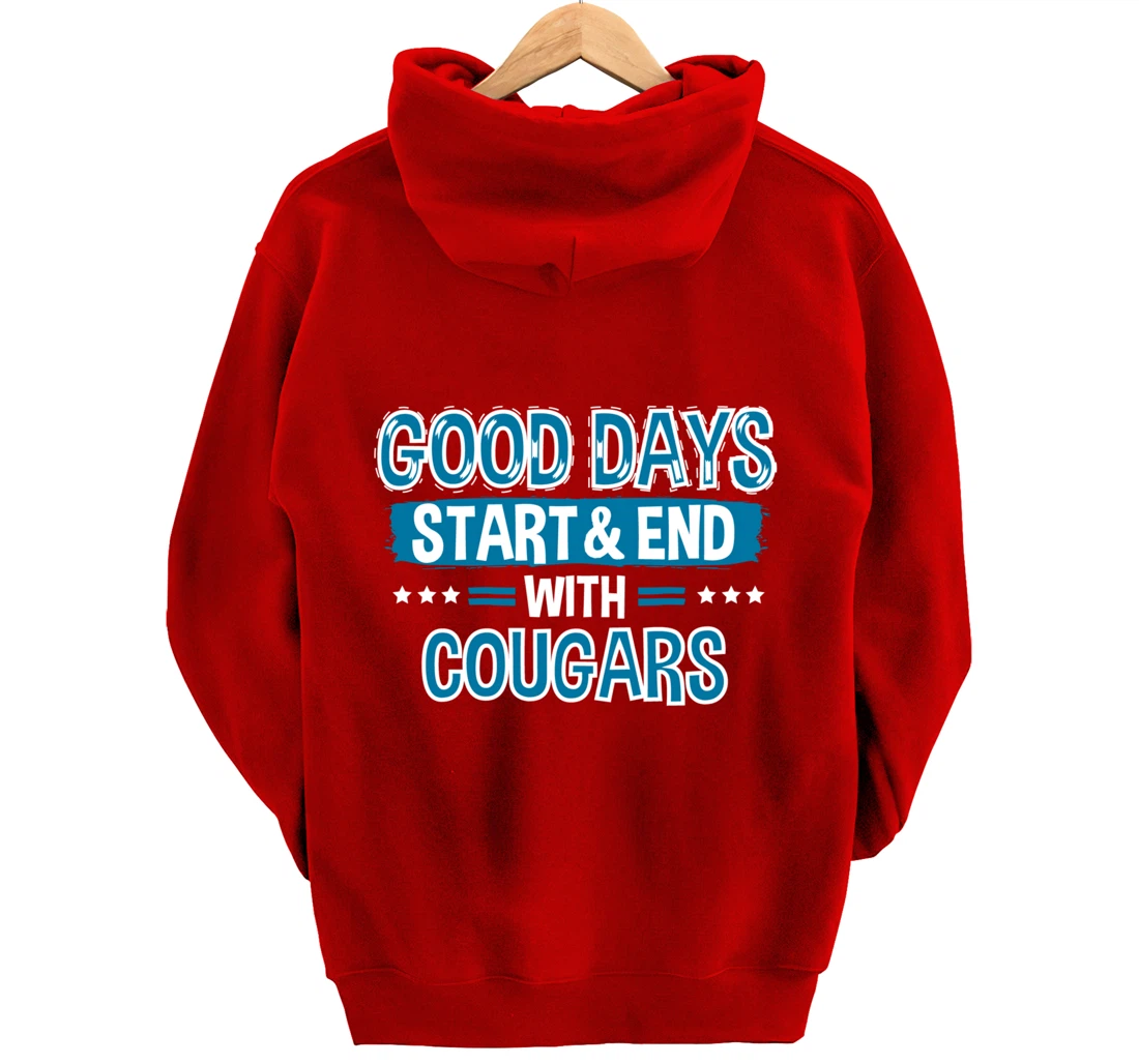 COUGARS Lover Clothes Animal Quote Gift Cougar Pullover Hoodie