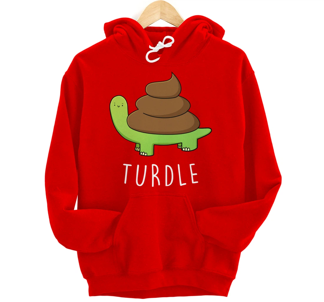 TURDLE Turtle Lover Poo Pun Graphic Humor Novelty Gag Gift Pullover Hoodie