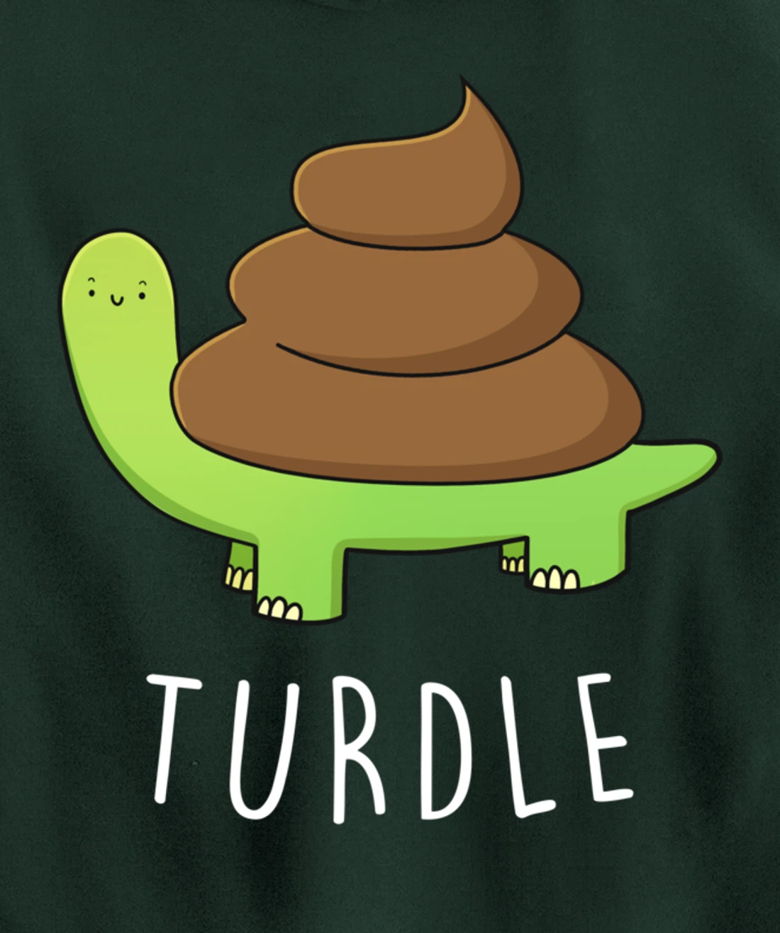 TURDLE Turtle Lover Poo Pun Graphic Humor Novelty Gag Gift Pullover Hoodie