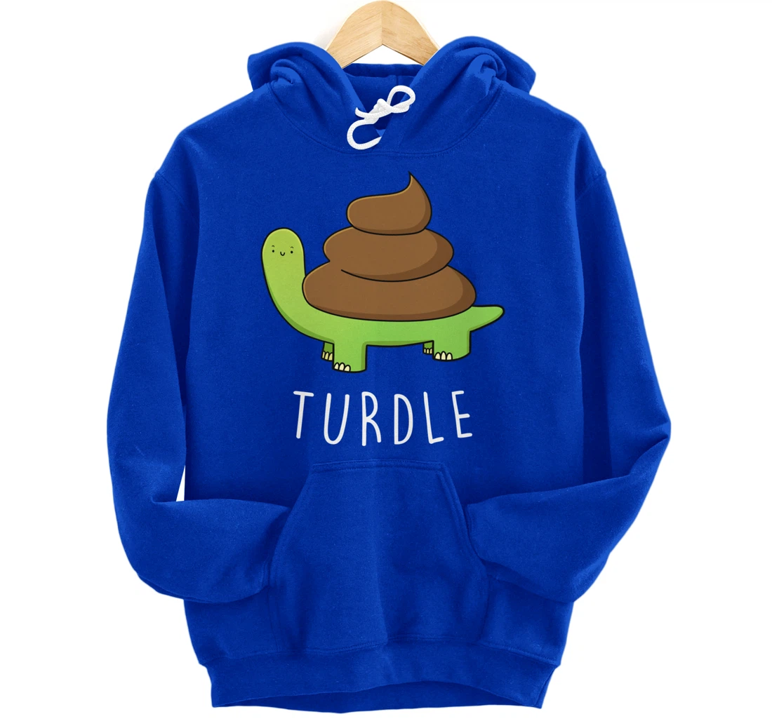 TURDLE Turtle Lover Poo Pun Graphic Humor Novelty Gag Gift Pullover Hoodie