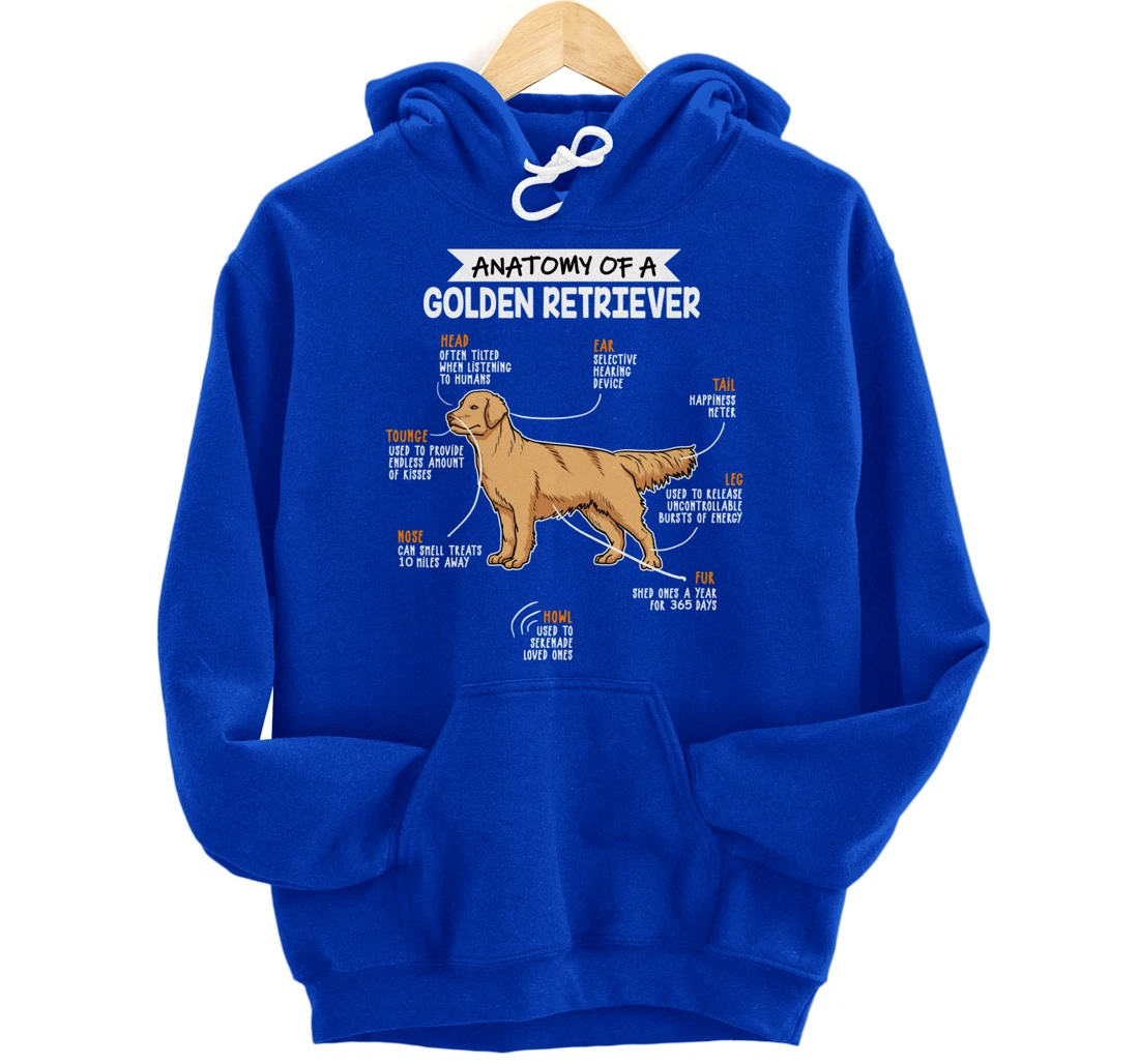 Anatomy Of A Golden Retriever Dog Funny Dog Lover Gift Pullover Hoodie