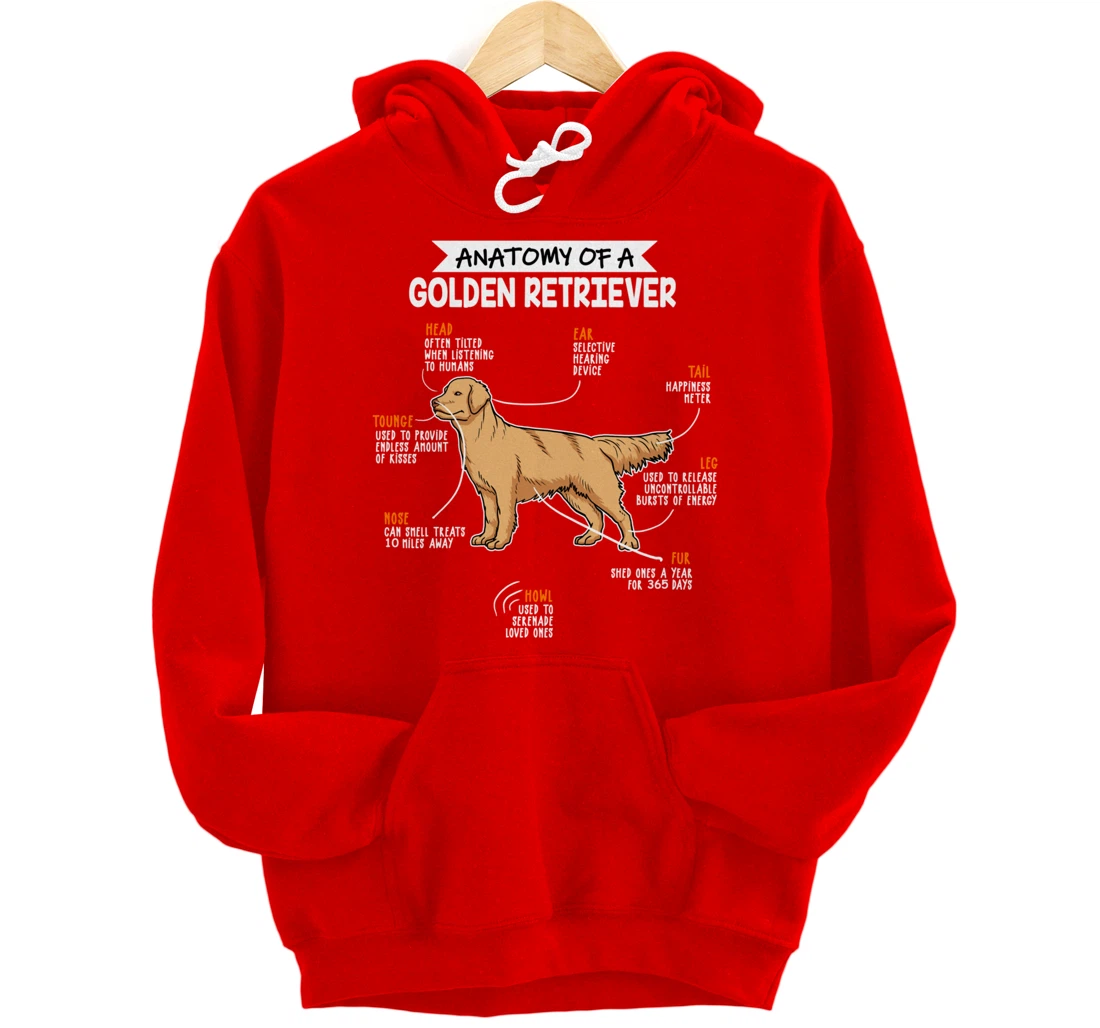 Anatomy Of A Golden Retriever Dog Funny Dog Lover Gift Pullover Hoodie