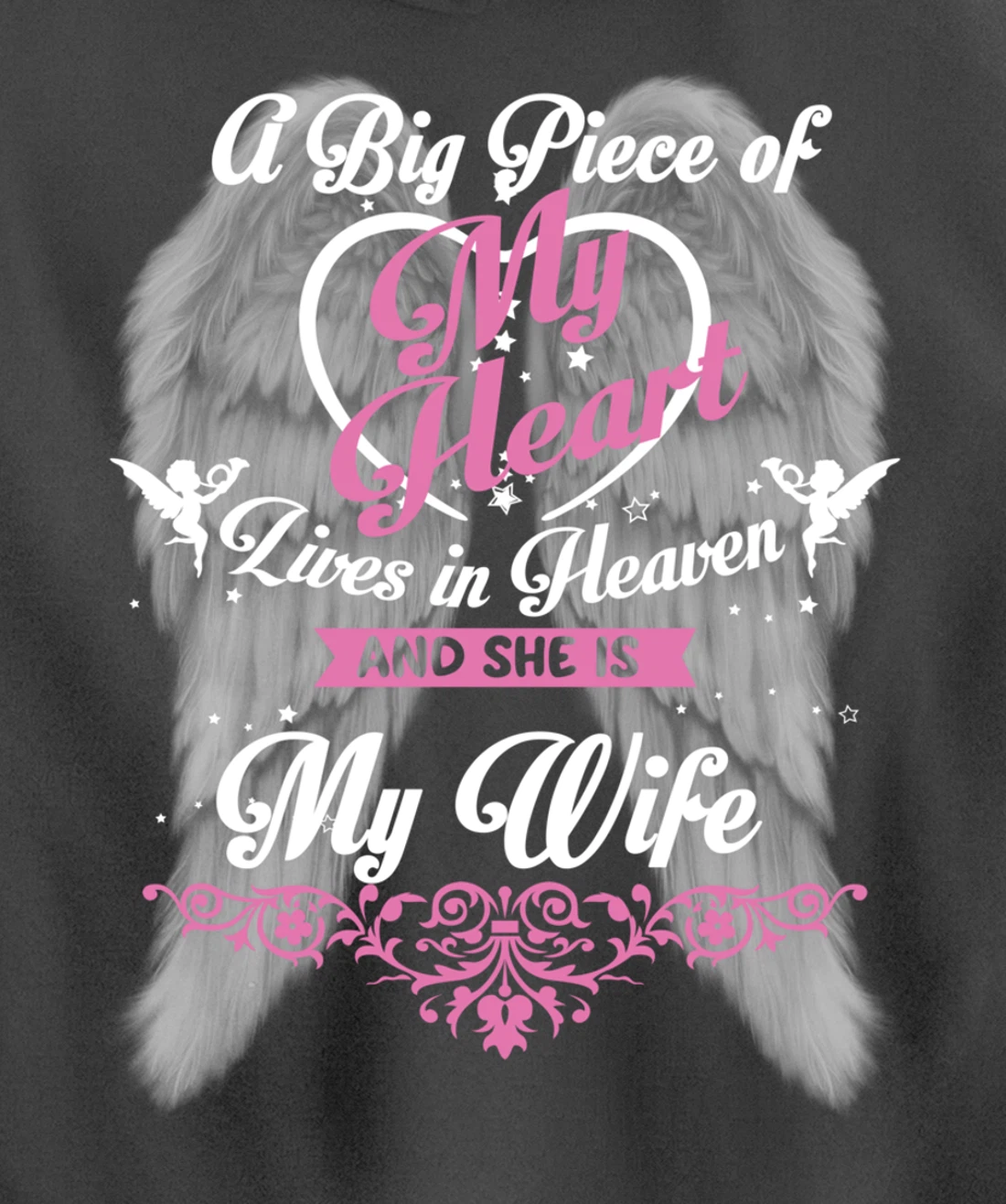 A Big Piece Of My Heart Lives In Heaven And She Is My Wife Pullover Hoodie
