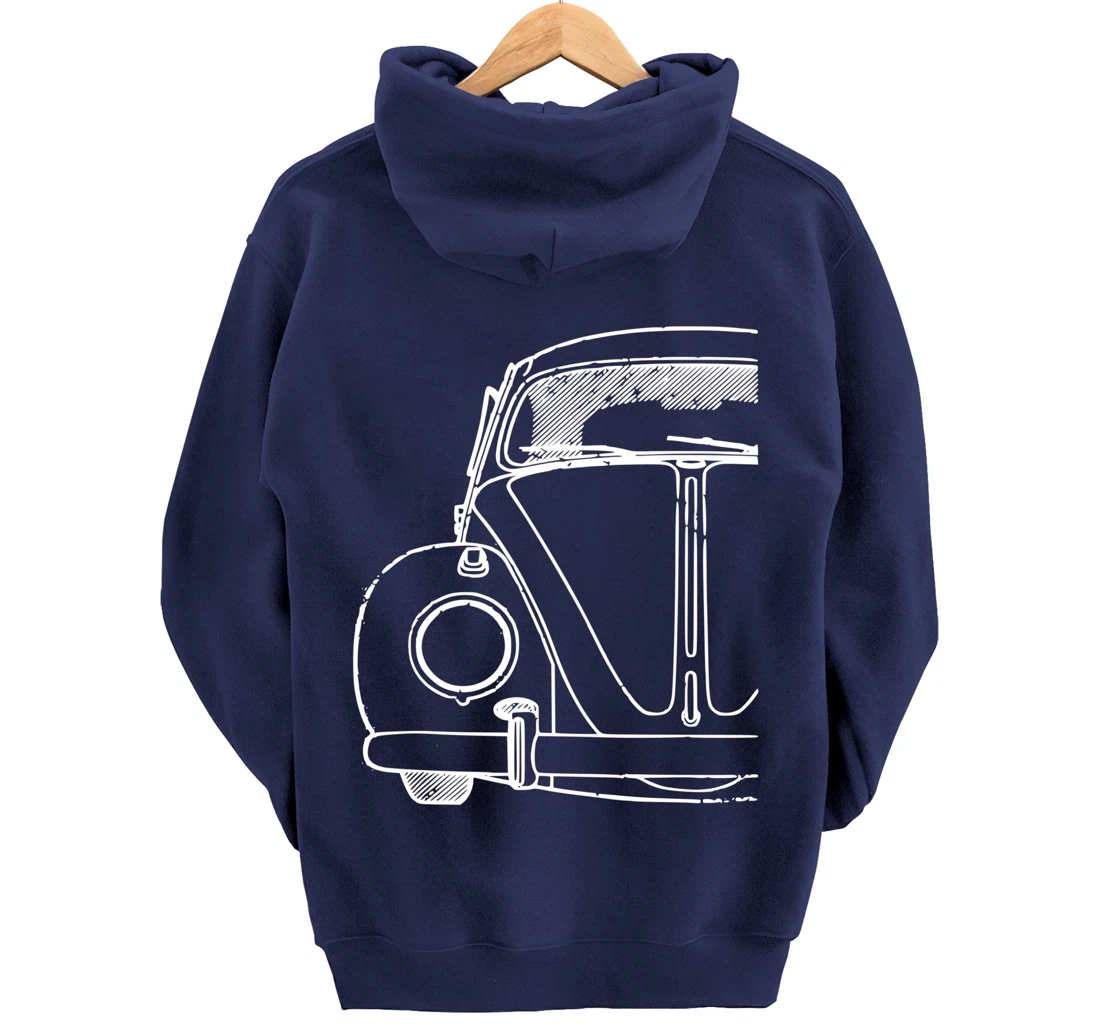 Retro Vintage Car Buggy Bug Auto California Love Pullover Hoodie