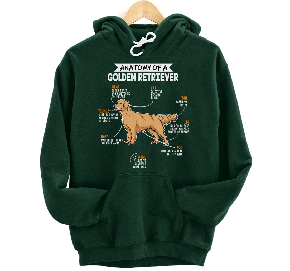 Anatomy Of A Golden Retriever Dog Funny Dog Lover Gift Pullover Hoodie