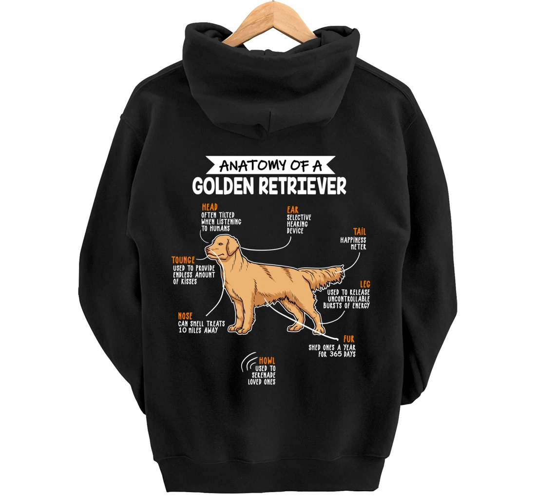 Anatomy Of A Golden Retriever Dog Funny Dog Lover Gift Pullover Hoodie