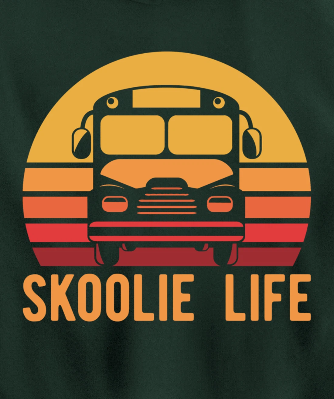 Retro Skoolie Life Converted School Bus Home Lifestyle Pullover Hoodie
