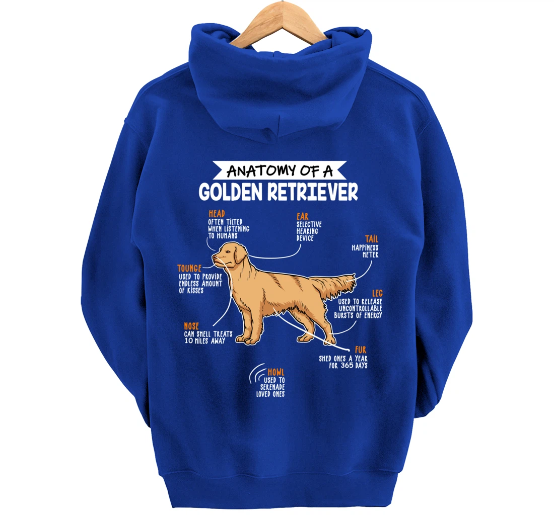 Anatomy Of A Golden Retriever Dog Funny Dog Lover Gift Pullover Hoodie