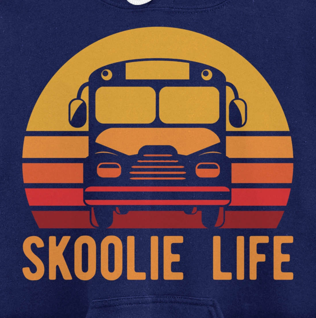 Retro Skoolie Life Converted School Bus Home Lifestyle Pullover Hoodie