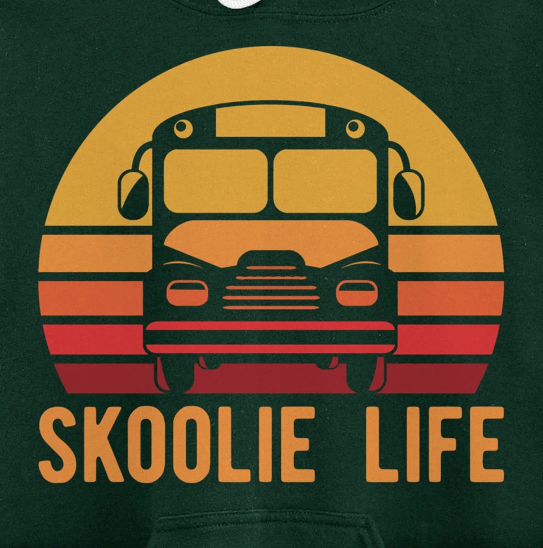 Retro Skoolie Life Converted School Bus Home Lifestyle Pullover Hoodie