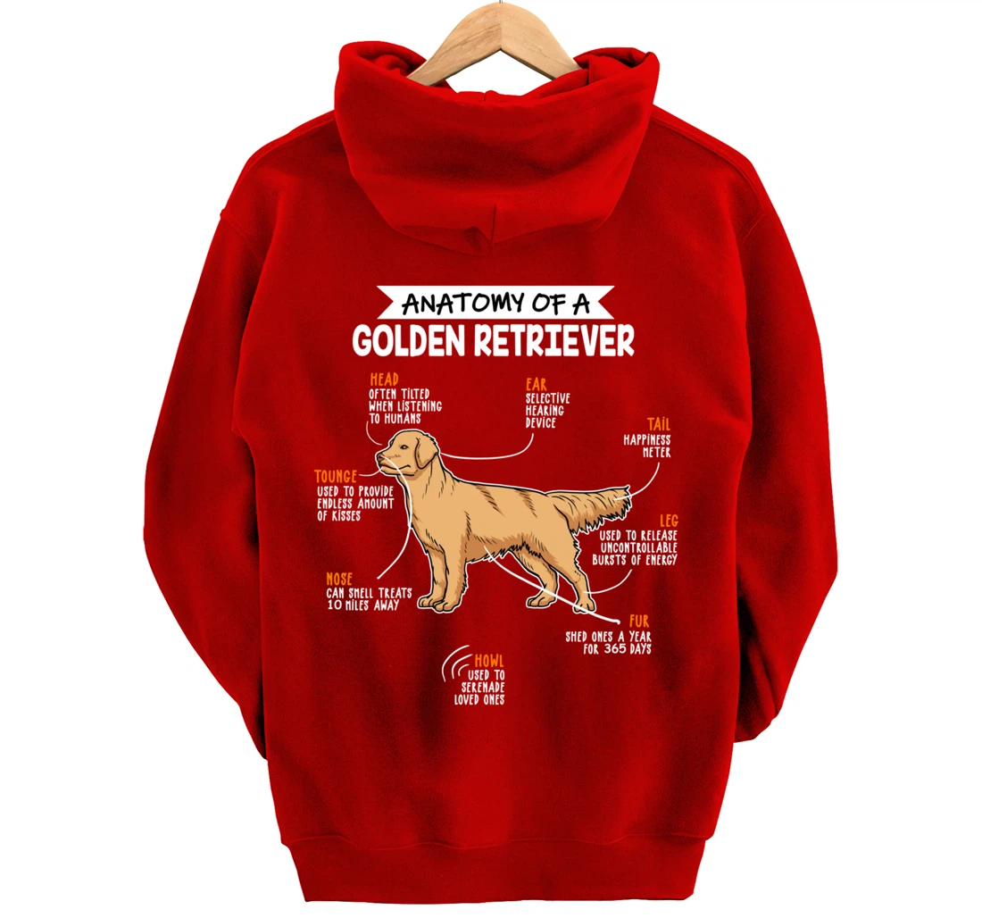 Anatomy Of A Golden Retriever Dog Funny Dog Lover Gift Pullover Hoodie
