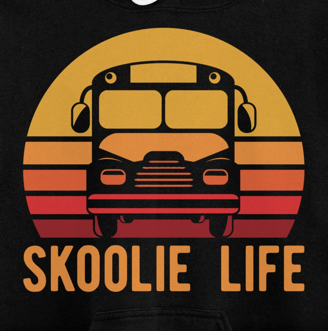 Retro Skoolie Life Converted School Bus Home Lifestyle Pullover Hoodie