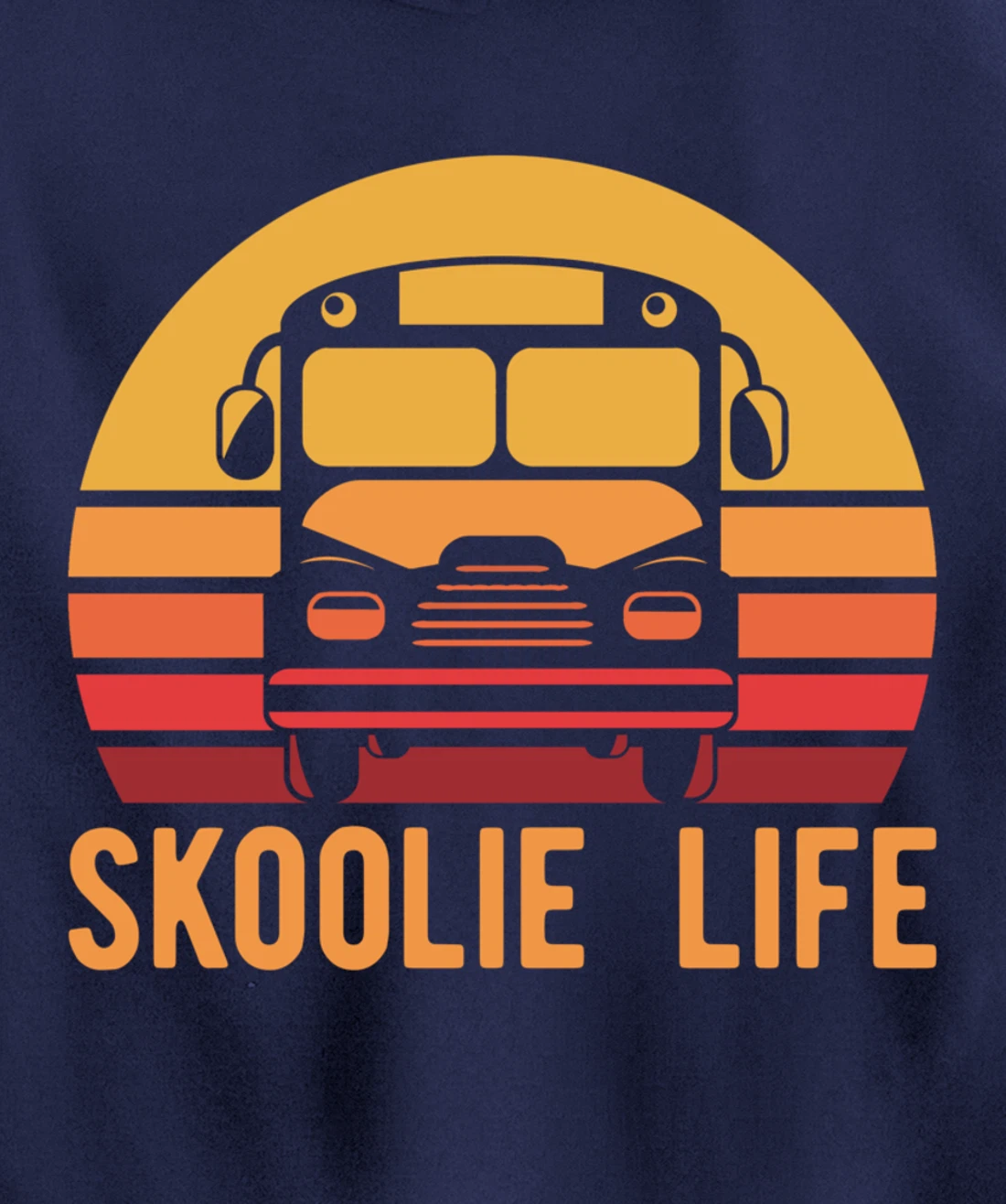 Retro Skoolie Life Converted School Bus Home Lifestyle Pullover Hoodie