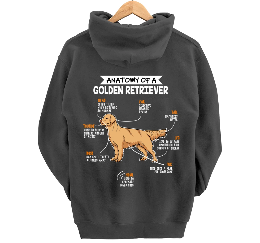 Anatomy Of A Golden Retriever Dog Funny Dog Lover Gift Pullover Hoodie