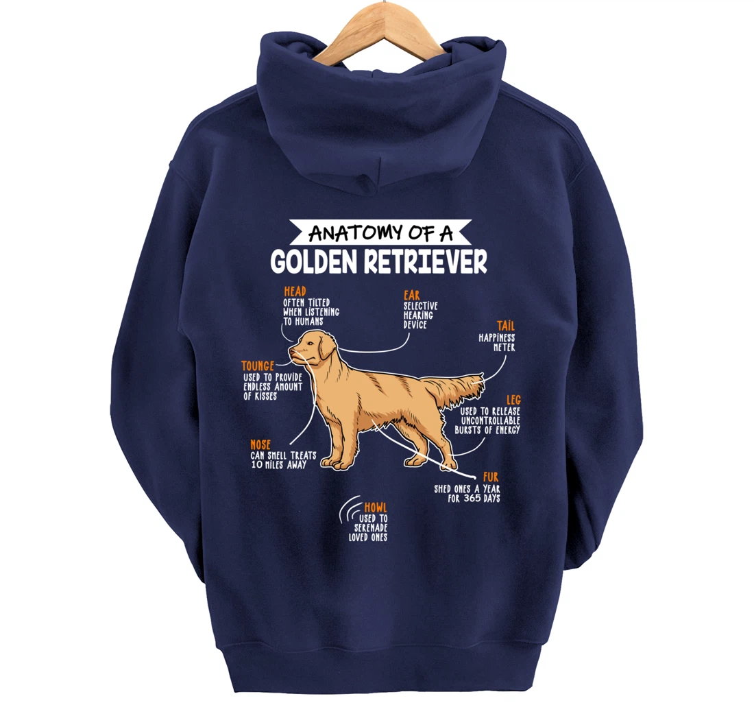 Anatomy Of A Golden Retriever Dog Funny Dog Lover Gift Pullover Hoodie