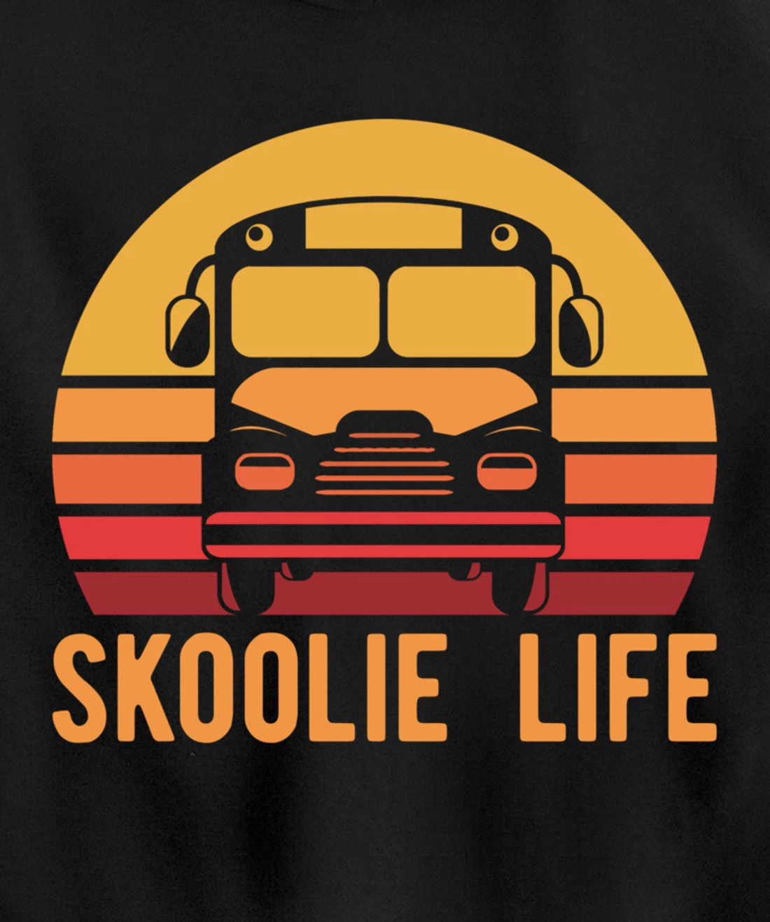 Retro Skoolie Life Converted School Bus Home Lifestyle Pullover Hoodie