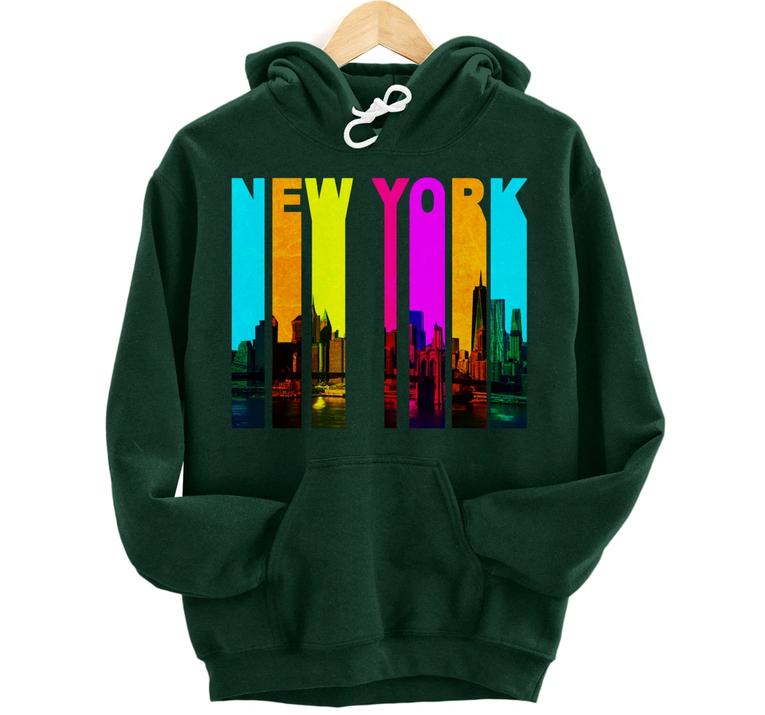 Retro I Love New York Skyline Pullover Hoodie