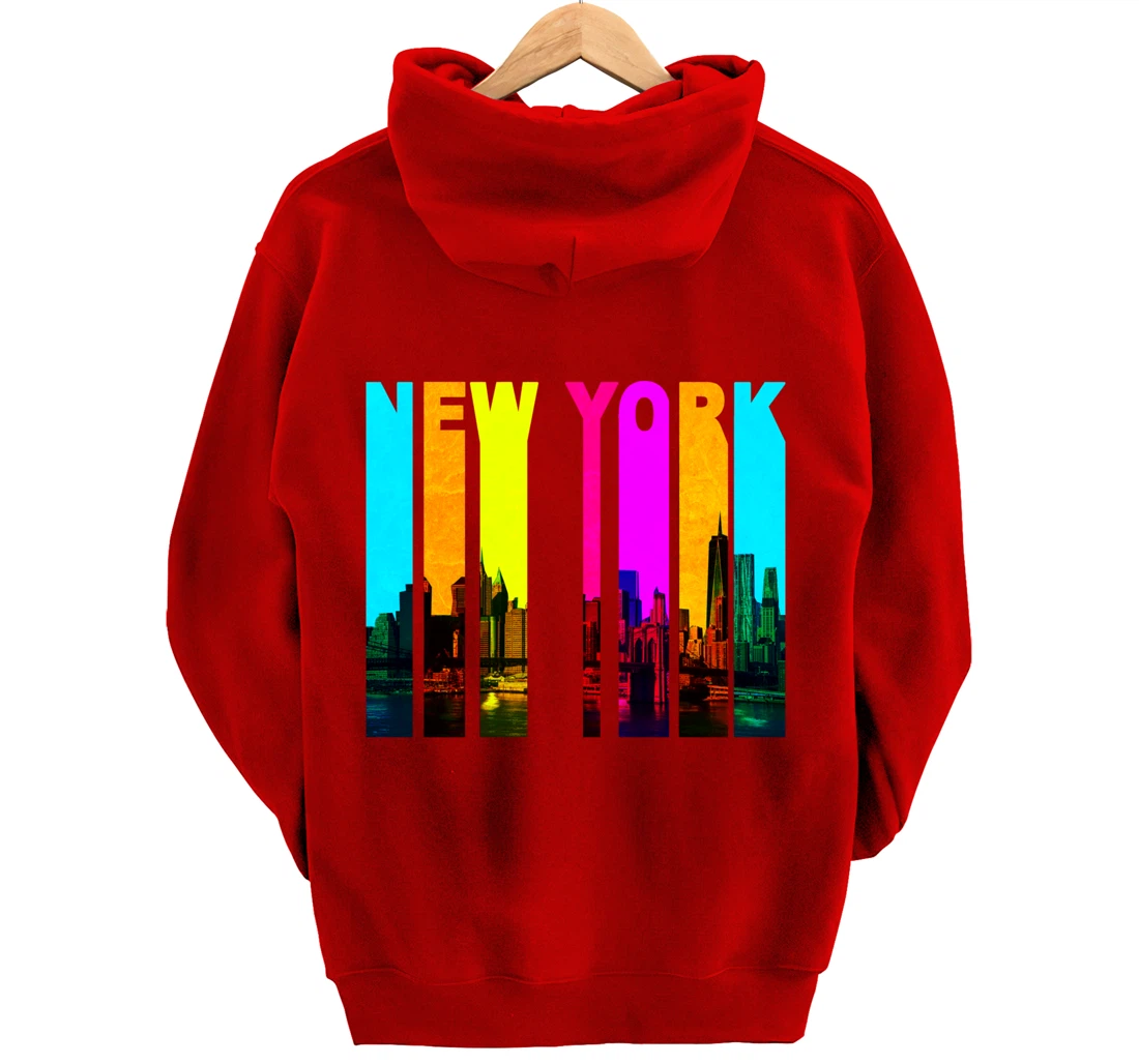 Retro I Love New York Skyline Pullover Hoodie