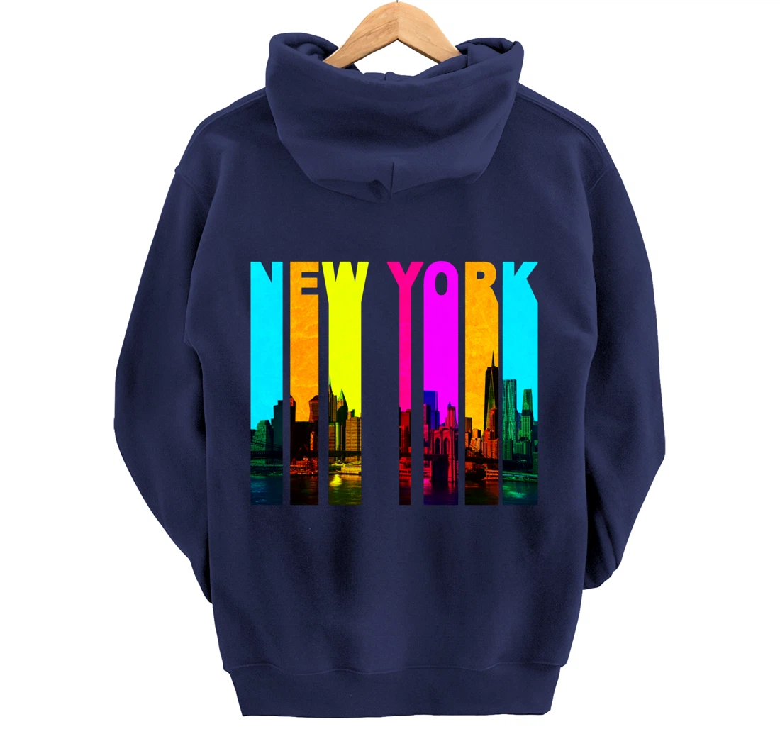 Retro I Love New York Skyline Pullover Hoodie
