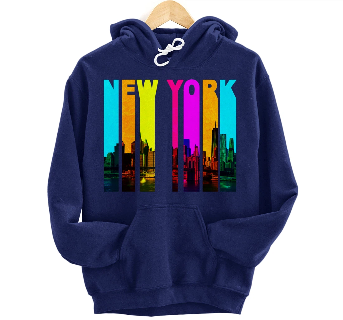 Retro I Love New York Skyline Pullover Hoodie