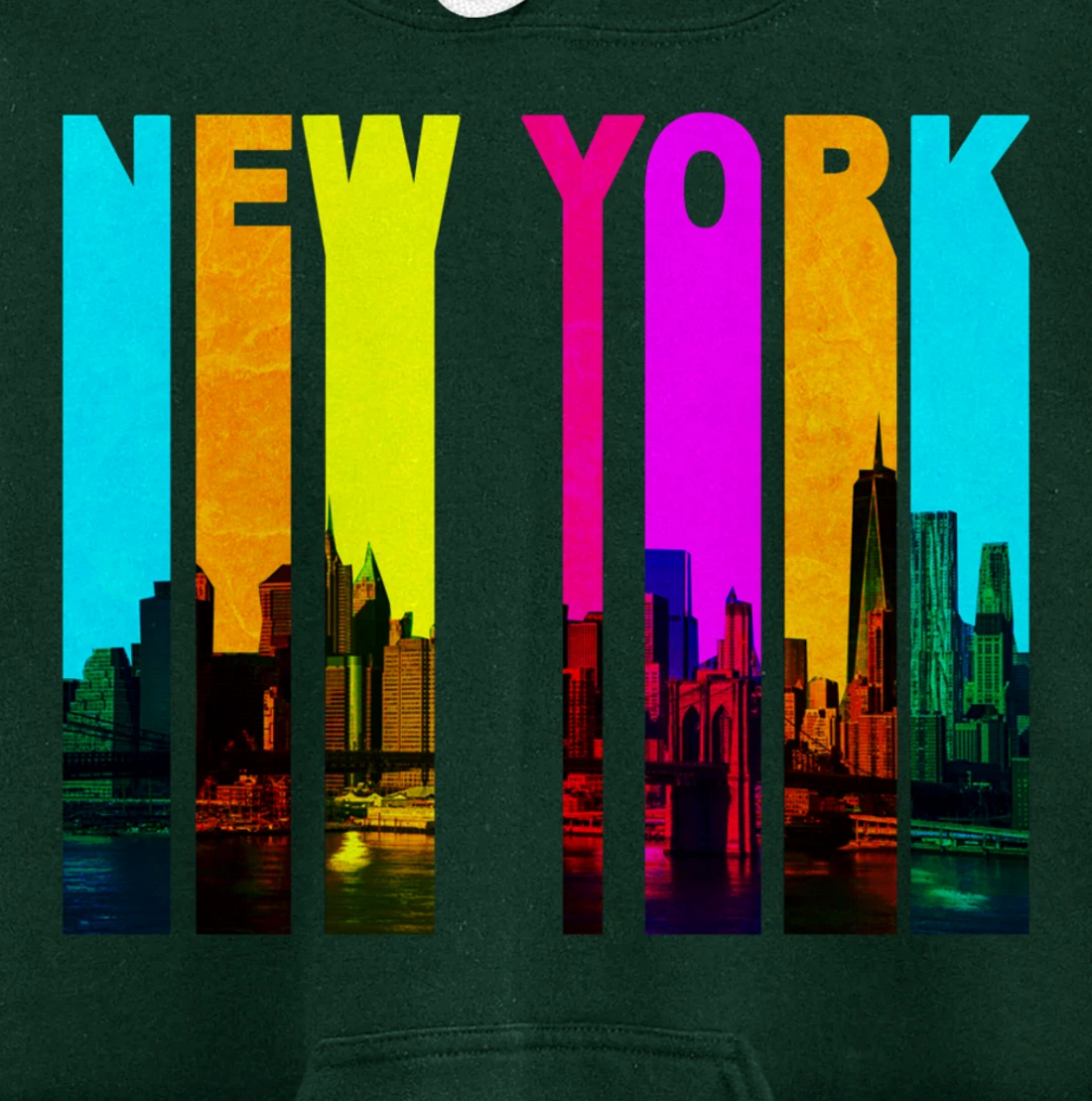 Retro I Love New York Skyline Pullover Hoodie