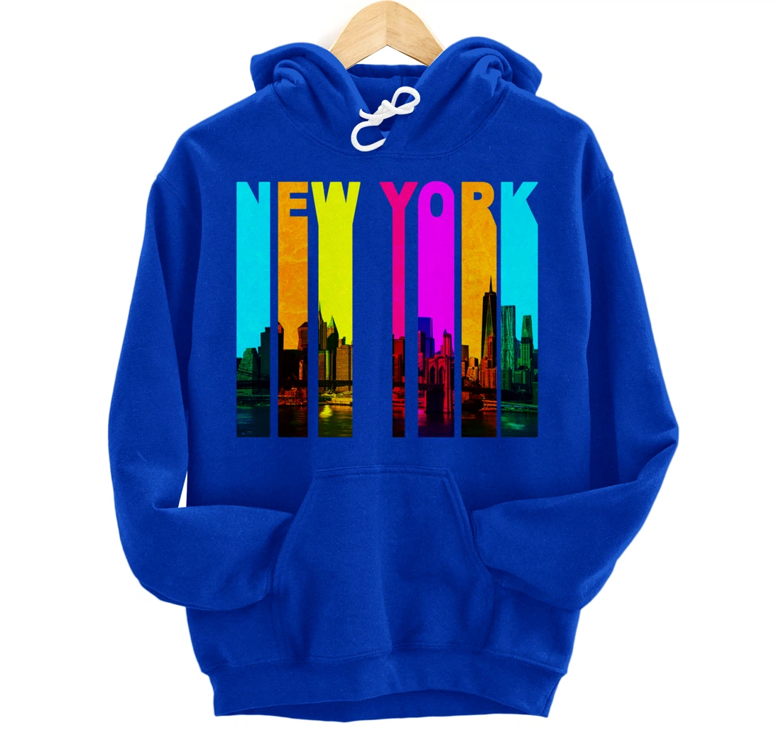 Retro I Love New York Skyline Pullover Hoodie