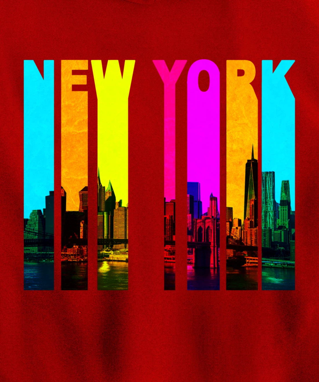 Retro I Love New York Skyline Pullover Hoodie
