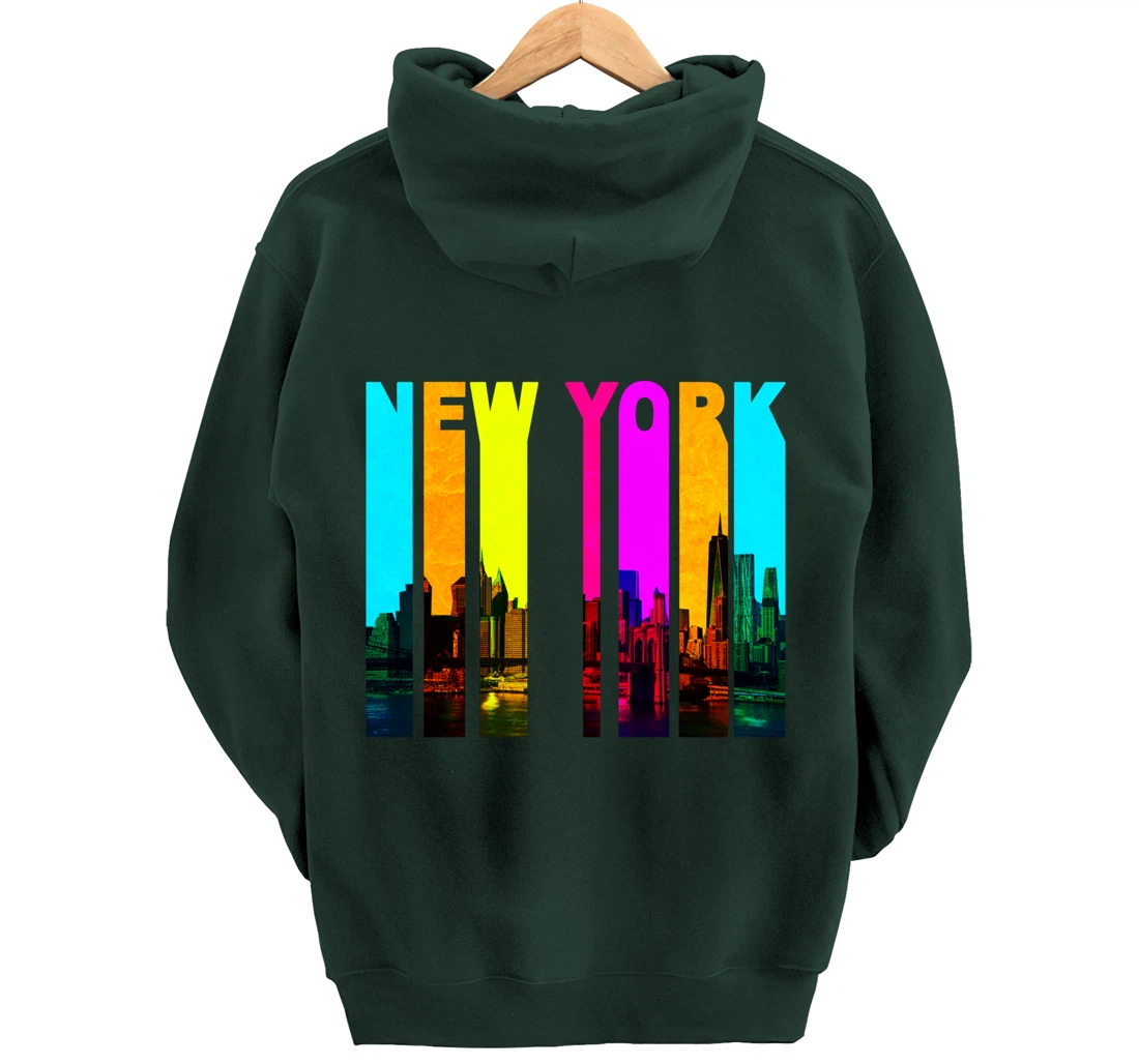 Retro I Love New York Skyline Pullover Hoodie