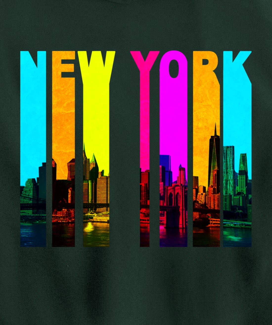 Retro I Love New York Skyline Pullover Hoodie