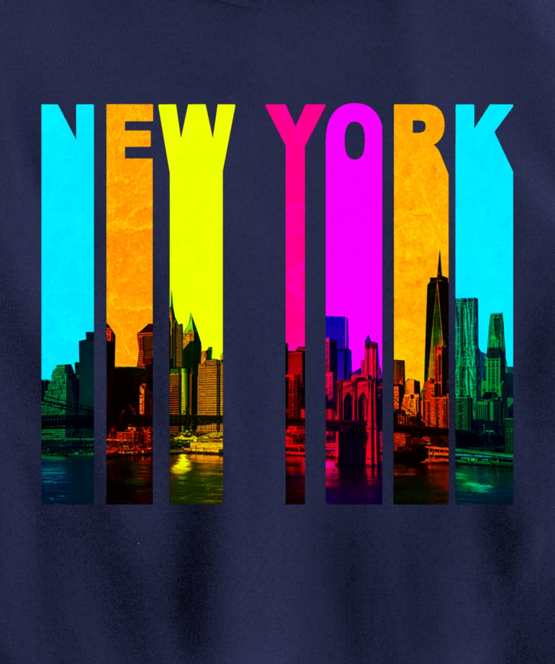 Retro I Love New York Skyline Pullover Hoodie