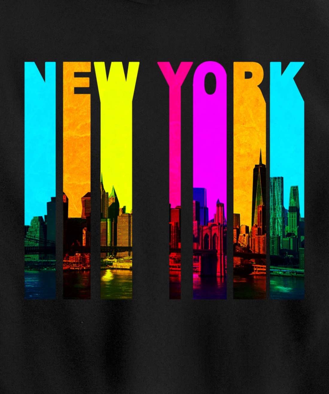 Retro I Love New York Skyline Pullover Hoodie