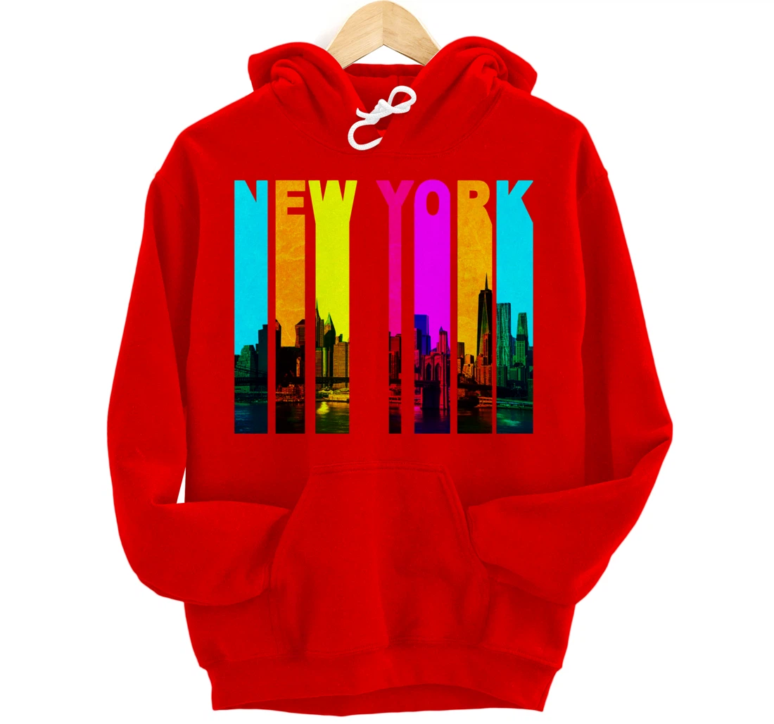 Retro I Love New York Skyline Pullover Hoodie