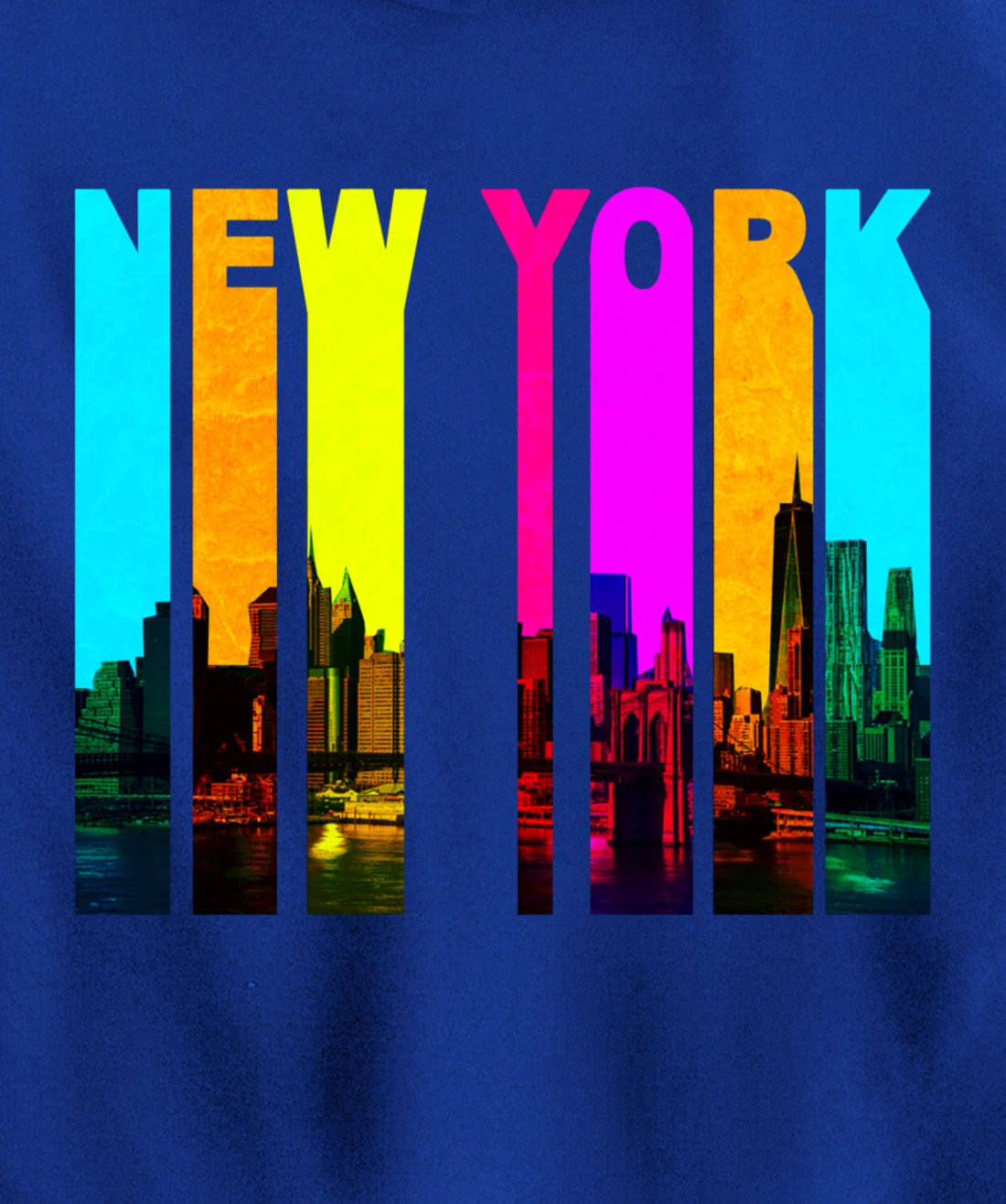 Retro I Love New York Skyline Pullover Hoodie