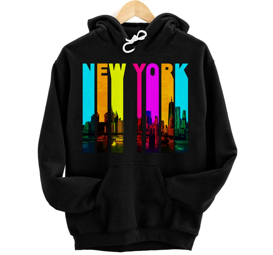 Retro I Love New York Skyline Pullover Hoodie