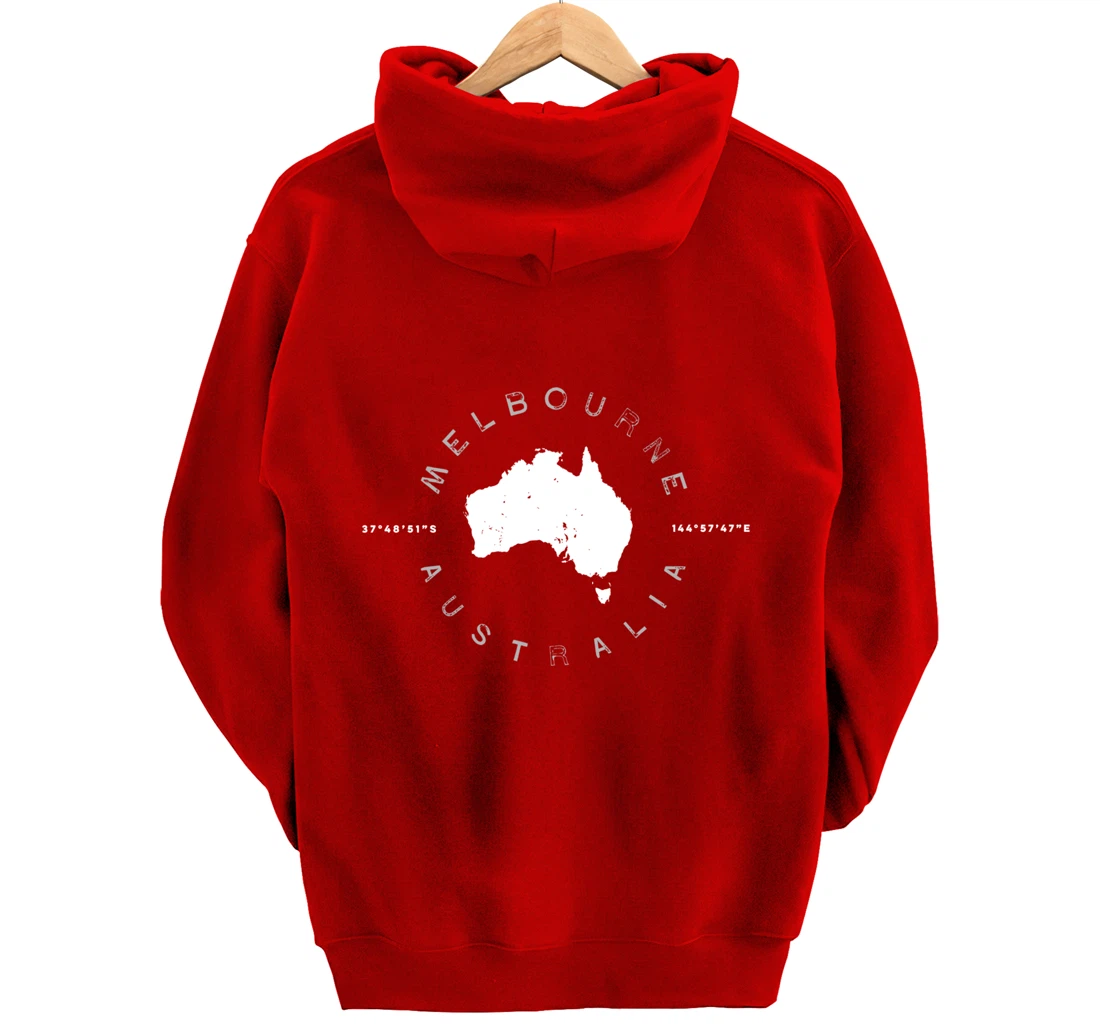 Melbourne Australia Retro Vintage Graphic Pullover Hoodie