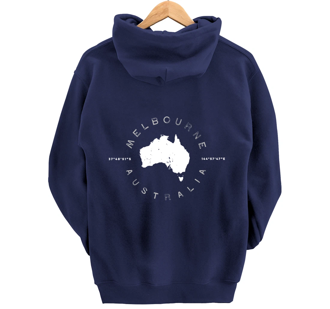 Melbourne Australia Retro Vintage Graphic Pullover Hoodie