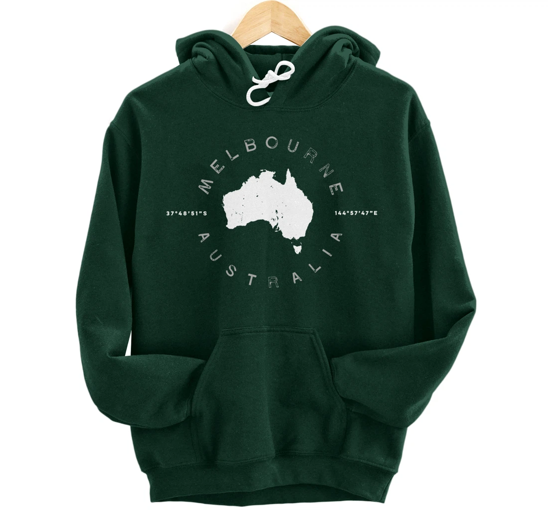 Melbourne Australia Retro Vintage Graphic Pullover Hoodie