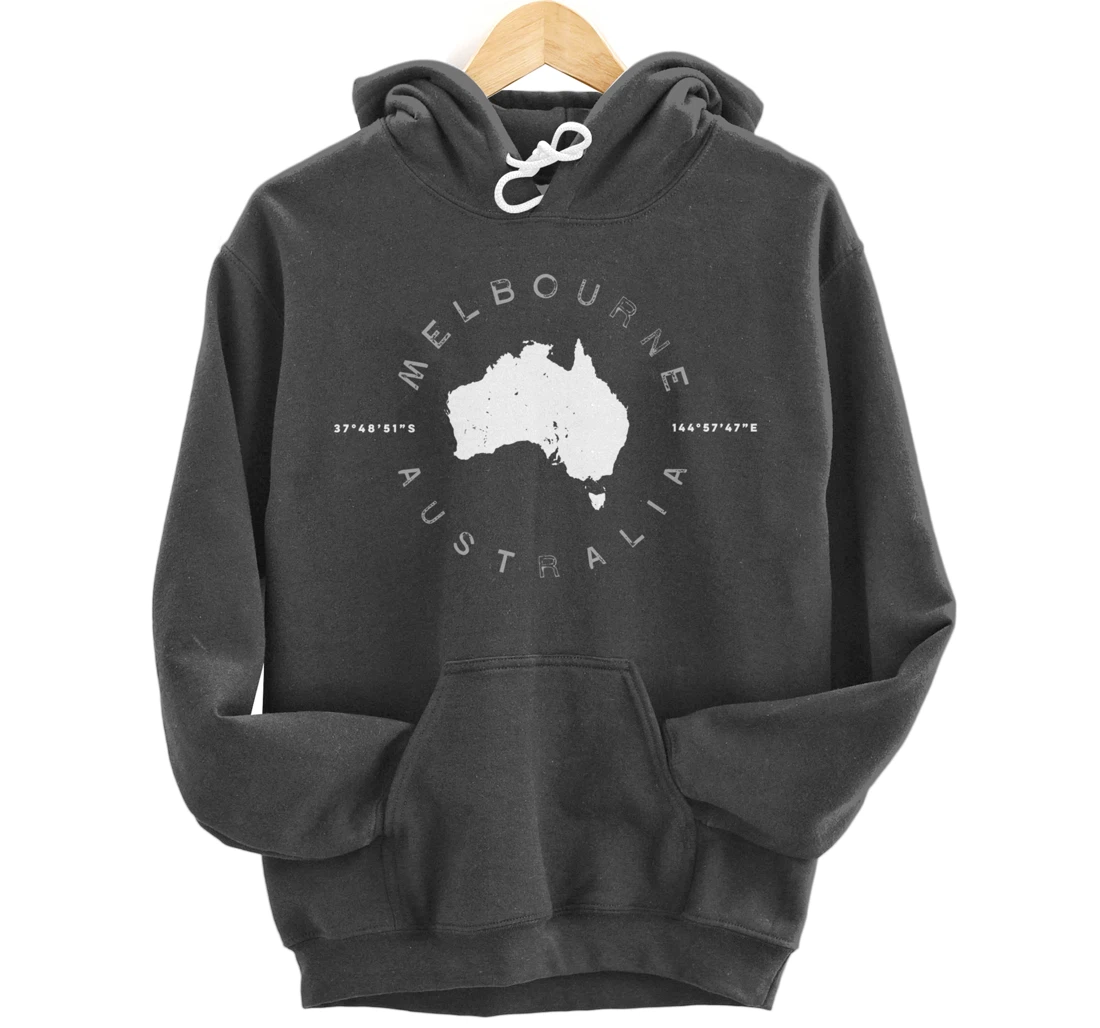 Melbourne Australia Retro Vintage Graphic Pullover Hoodie