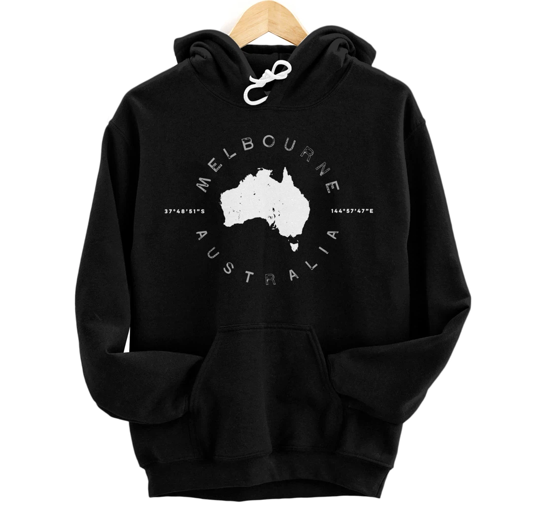 Melbourne Australia Retro Vintage Graphic Pullover Hoodie